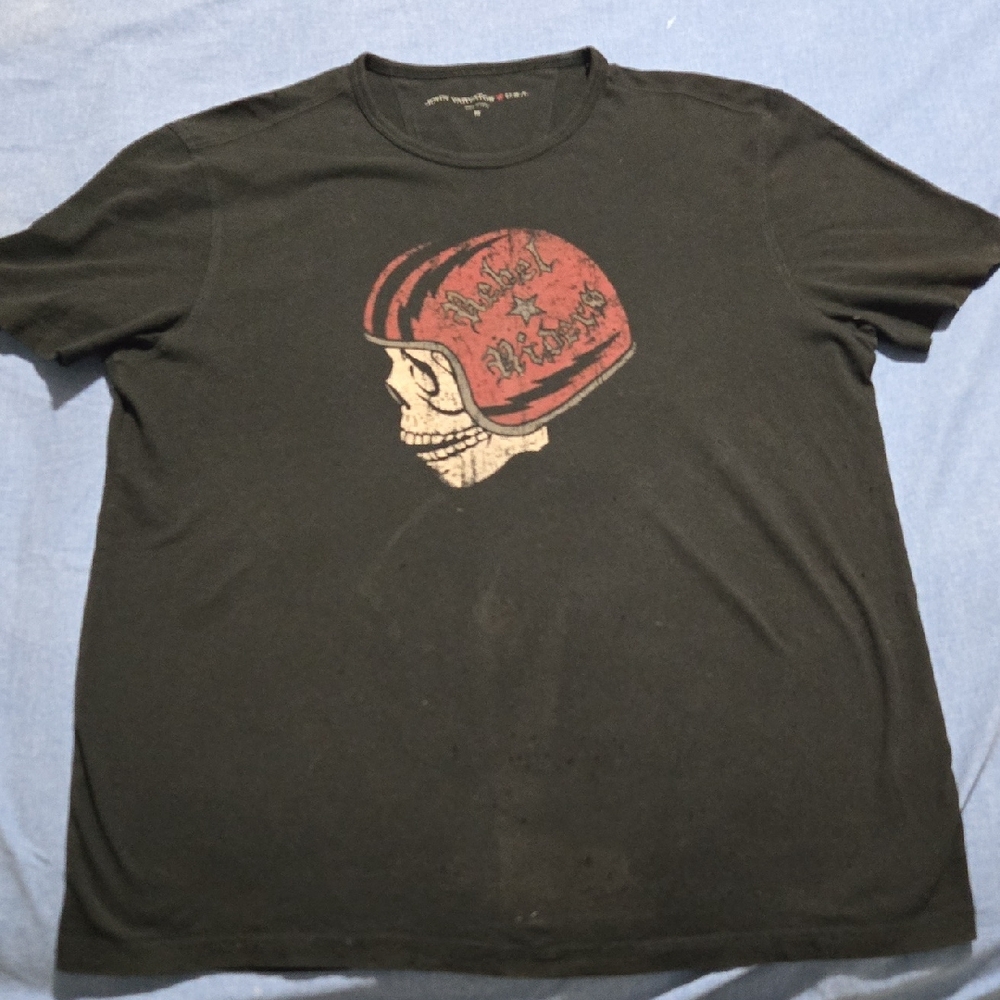 John Varvatos Black Tee Rebel Riders